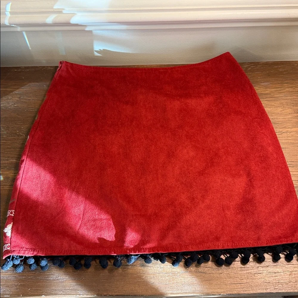 altar’d state Vermillion Sueded Embroidered Skirt - Picture 6 of 13